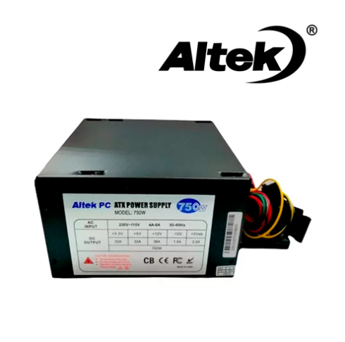 FUENTE DE PODER MINI ALTEK 750W NEGRA