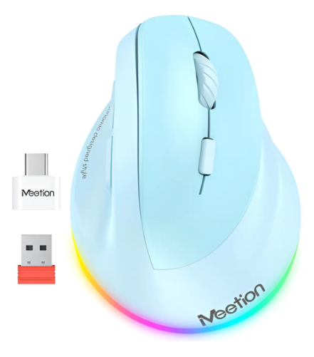 MOUSE WIRELESS ERGONOMICO MT-BTM010R AZUL  MEETION