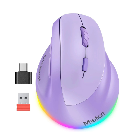 MOUSE WIRELESS ERGONOMICO MT-BTM010R PURPURA  MEETION